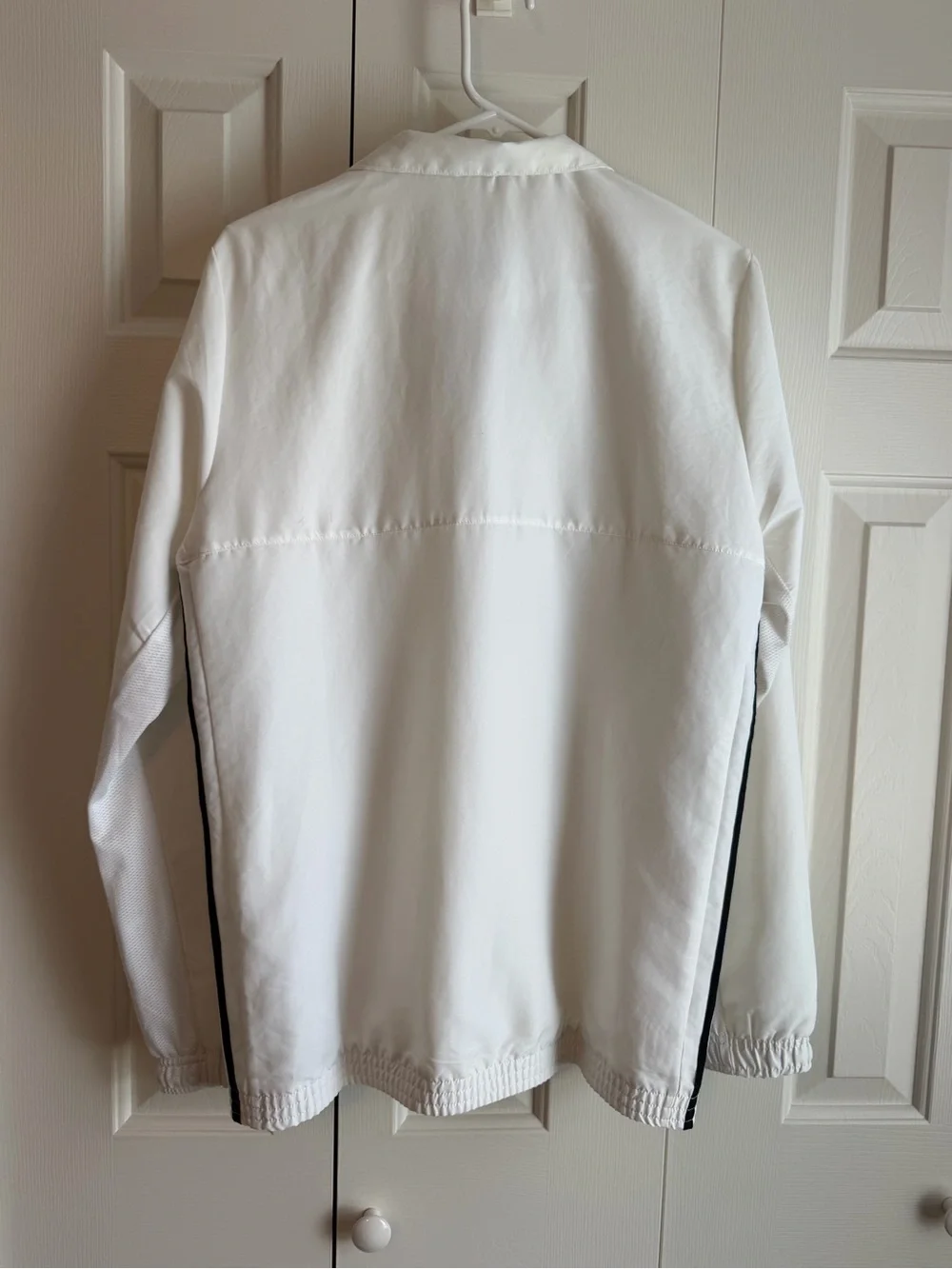adidas White Team Sports Track Jacket with Black Accents